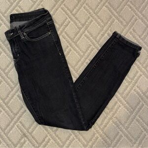 prAna Kayla black gray straight leg jeans organic stretch size 28 6